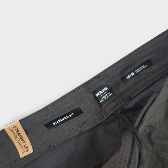 NEW Prana Brion Pants Straight Leg Men's 40x32 Standard Gray Nylon Stretch - Picture 5 of 6